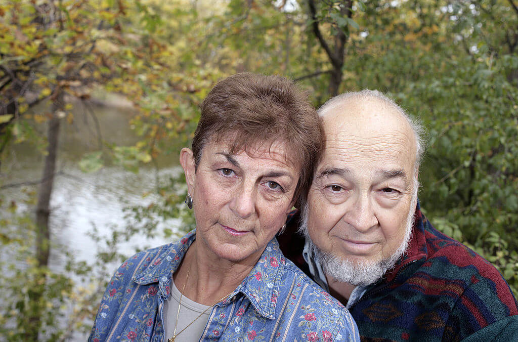 Barbara Steinmetz and her husband, Howard, pose for a photograph at their home  in Saginaw, Michigan in 2005. 