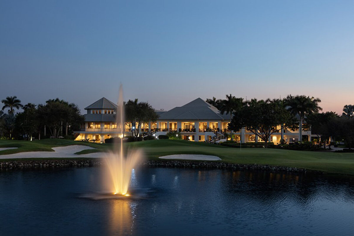 The Boca Grove neighborhood clubhouse in Boca Raton, Florida.