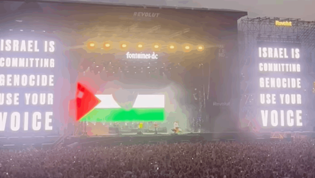 Fontaines D.C. at the Primavera Sound music festival in Barcelona Saturday night. (Screenshot)