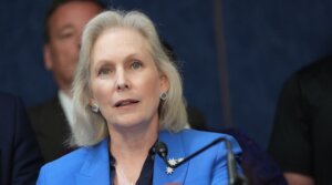 Sen. Kirsten Gillibrand speaks at a press conference on the World Trade Center Health Program at the U.S. Capitol on May 13, 2025 in Washington, DC.