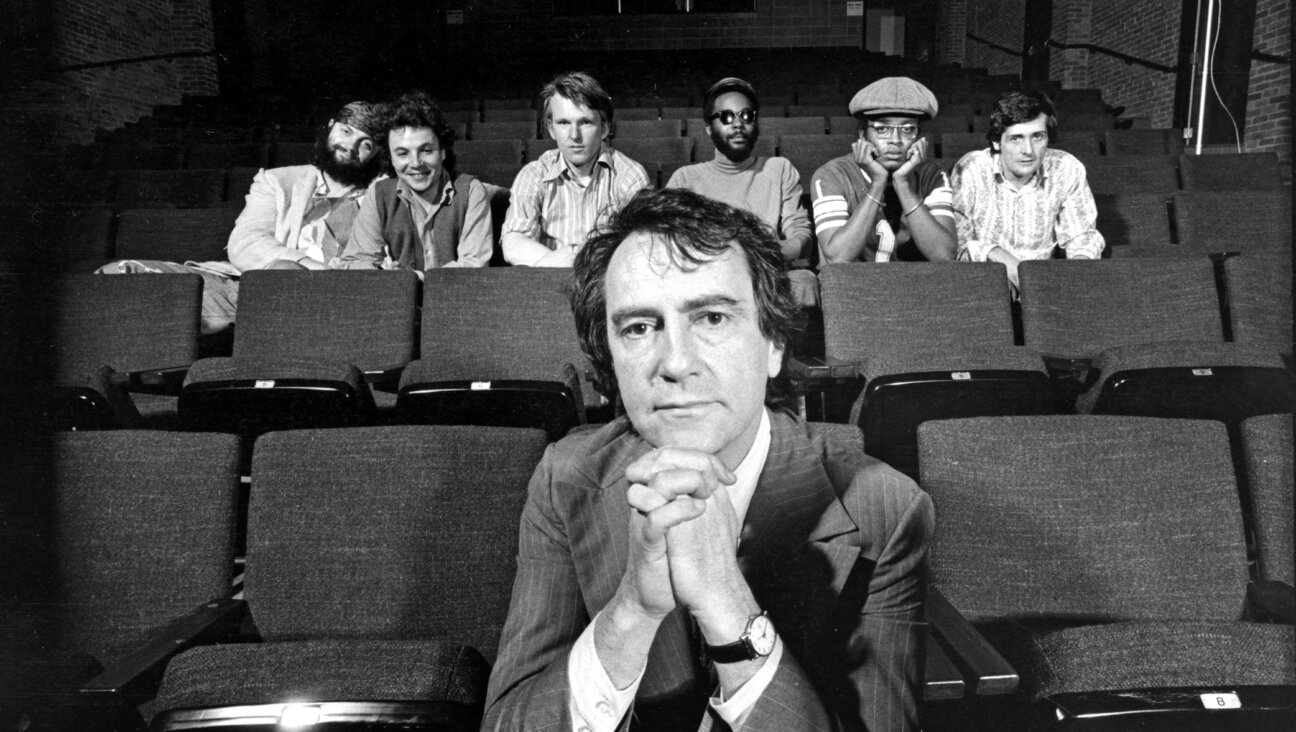 Joseph Papp with playwrights Jason Miller, David Rabe, John Ford Noonan, Ilunga Adell, Cyamo and Murray Mednick, 1972. 
