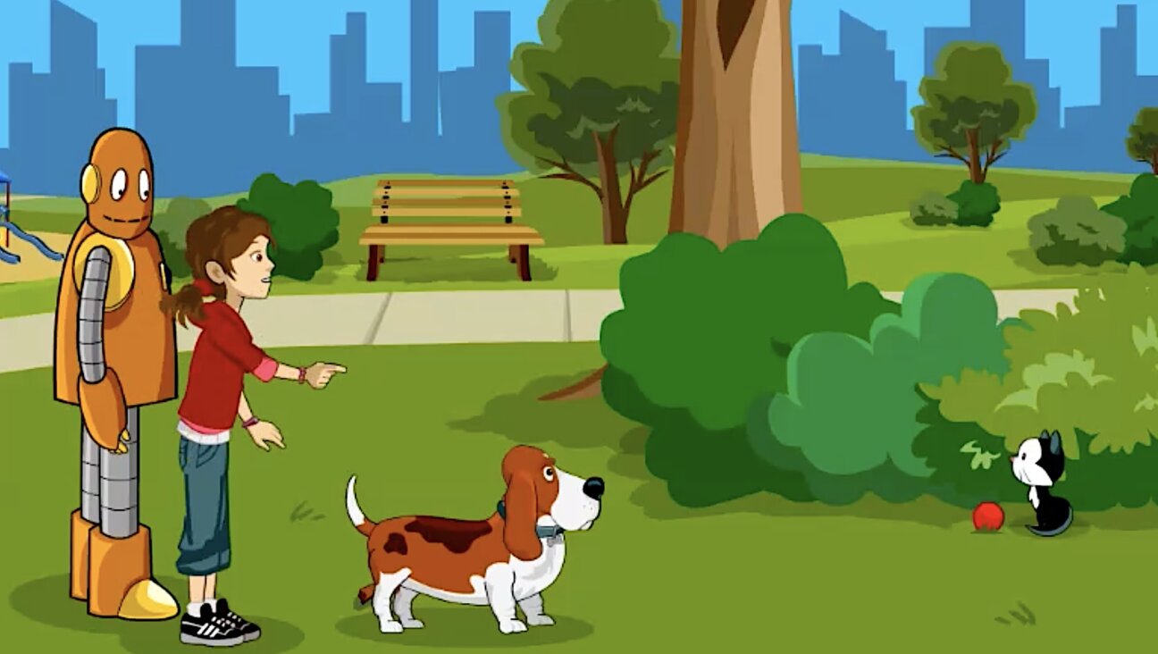 In one episode of YiddishPOP, Nomi tries teaching Mobi's dog some tricks
