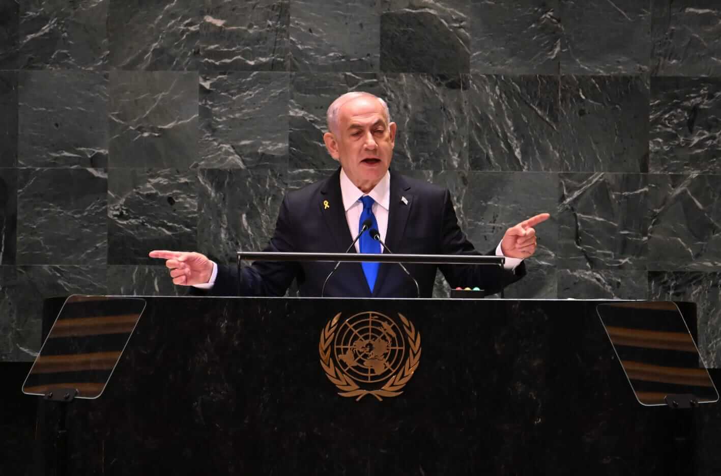 Israeli Prime Minister Benjamin Netanyahu at the United Nations General Assembly in New York on Sept. 27, 2024.