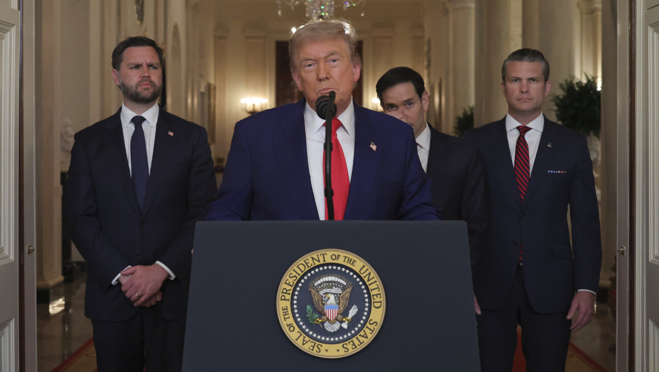 President Donald Trump delivers an address to the nation on the three Iranian nuclear facilities struck by the U.S. military, accompanied by Vice President JD Vance, Secretary of State Marco Rubio and Defense Secretary Pete Hegseth from the White House on June 21.