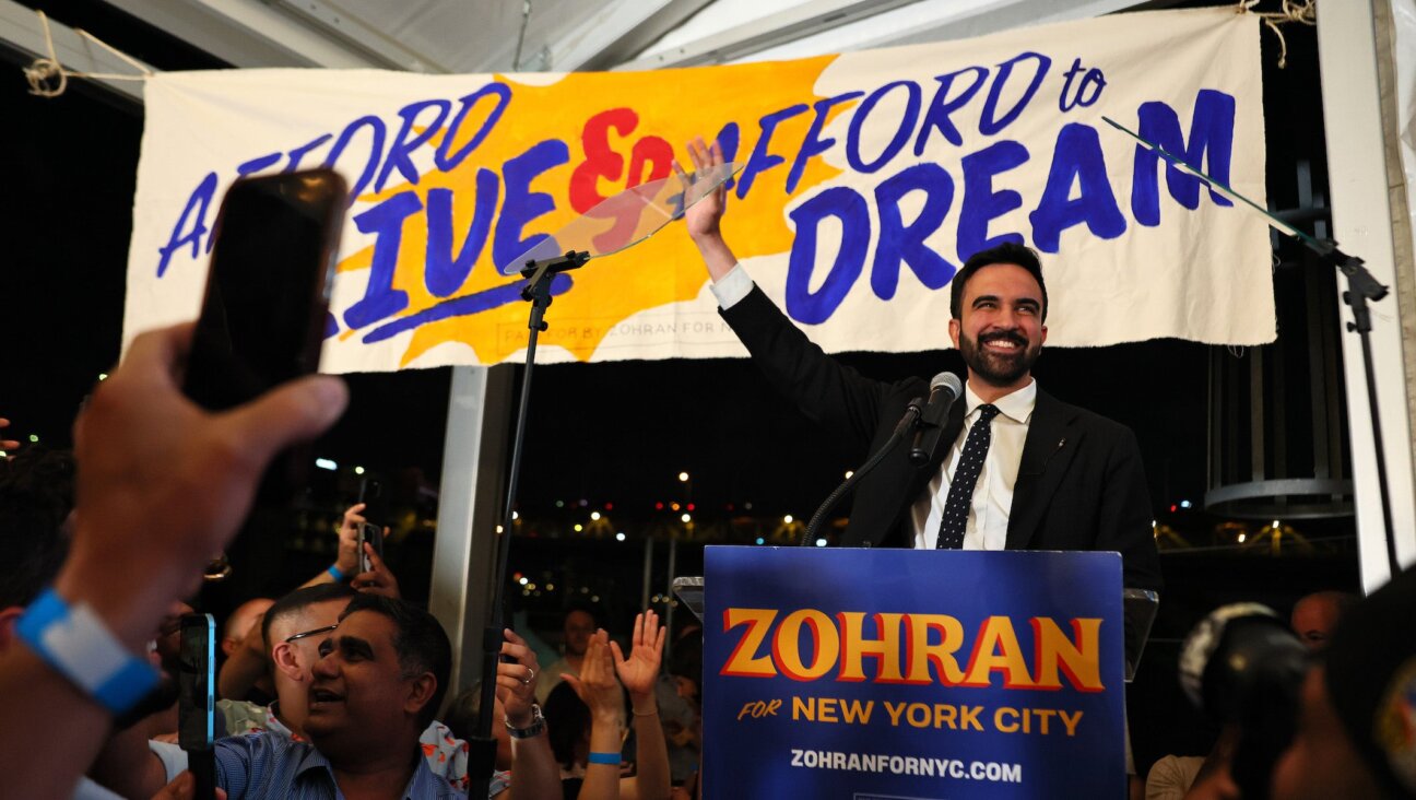 New York mayoral candidate Zohran Mamdani greets supporters during an election night gathering on June 24 in the Long Island City neighborhood of Queens in New York City. (Michael M. Santiago/Getty Images)
