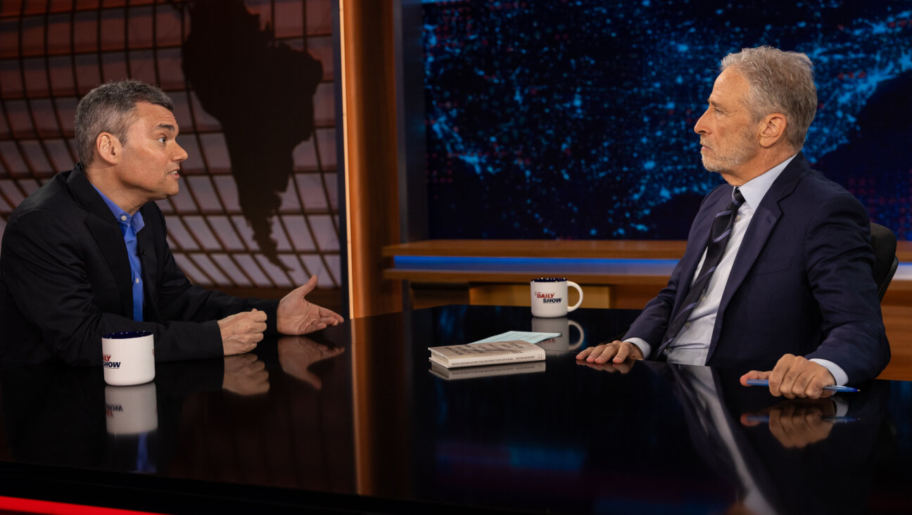 Jon Stewart and Peter Beinart have a serious conversation on Monday, July 28's episode of <i>The Daily Show.</i>

