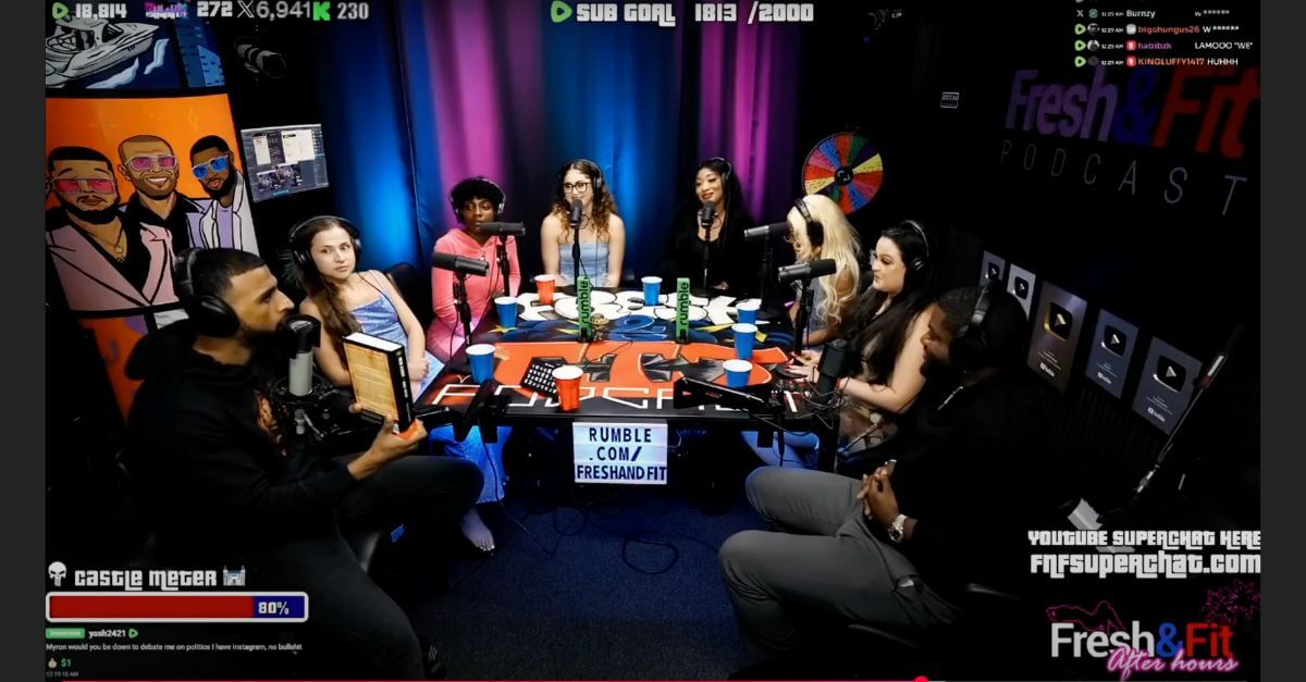 Screenshot from “The Fresh and Fit Podcast” episode on July 21.