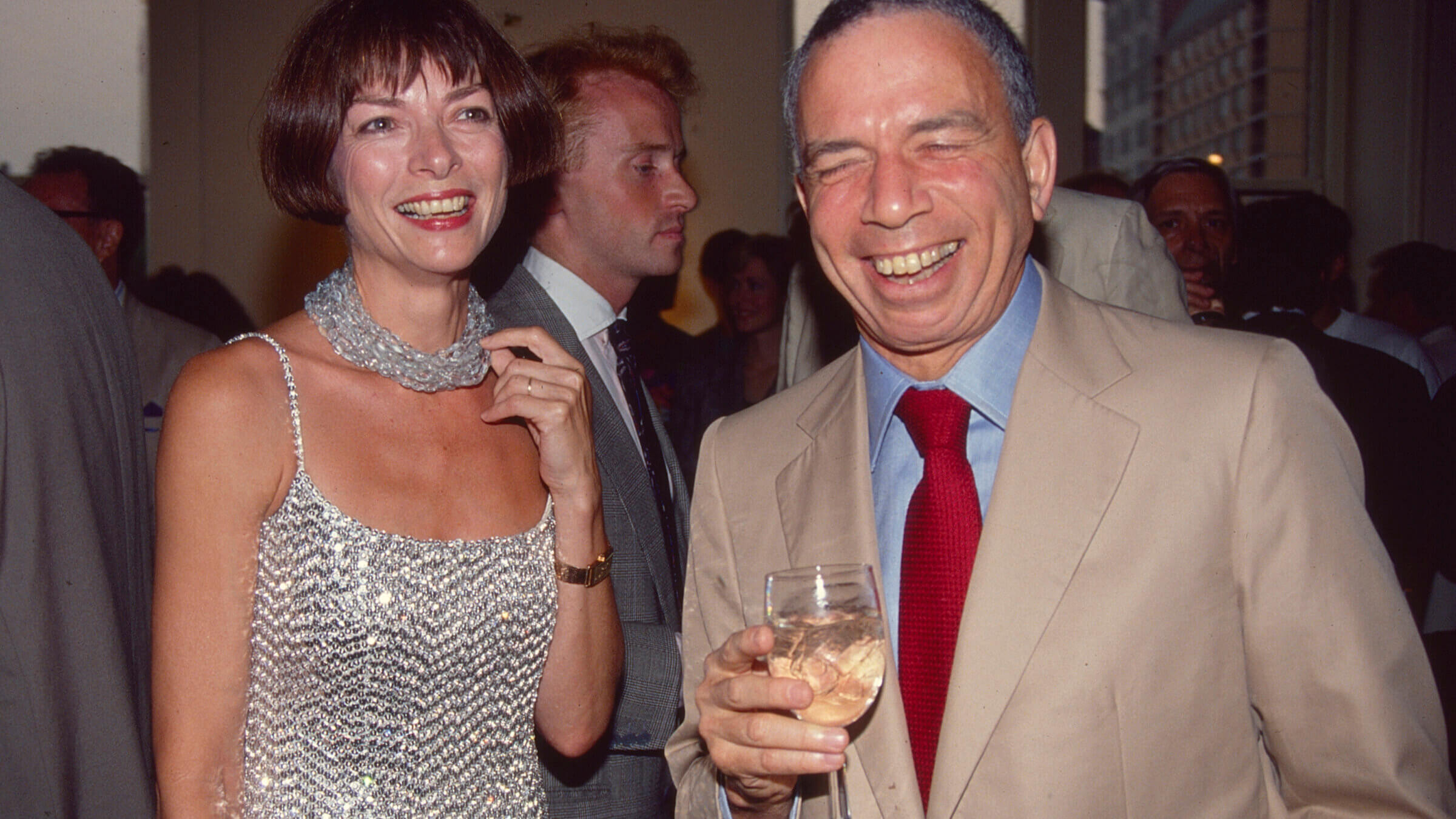 Si Newhouse with Anna Winotur at a book party in New York, 1990.