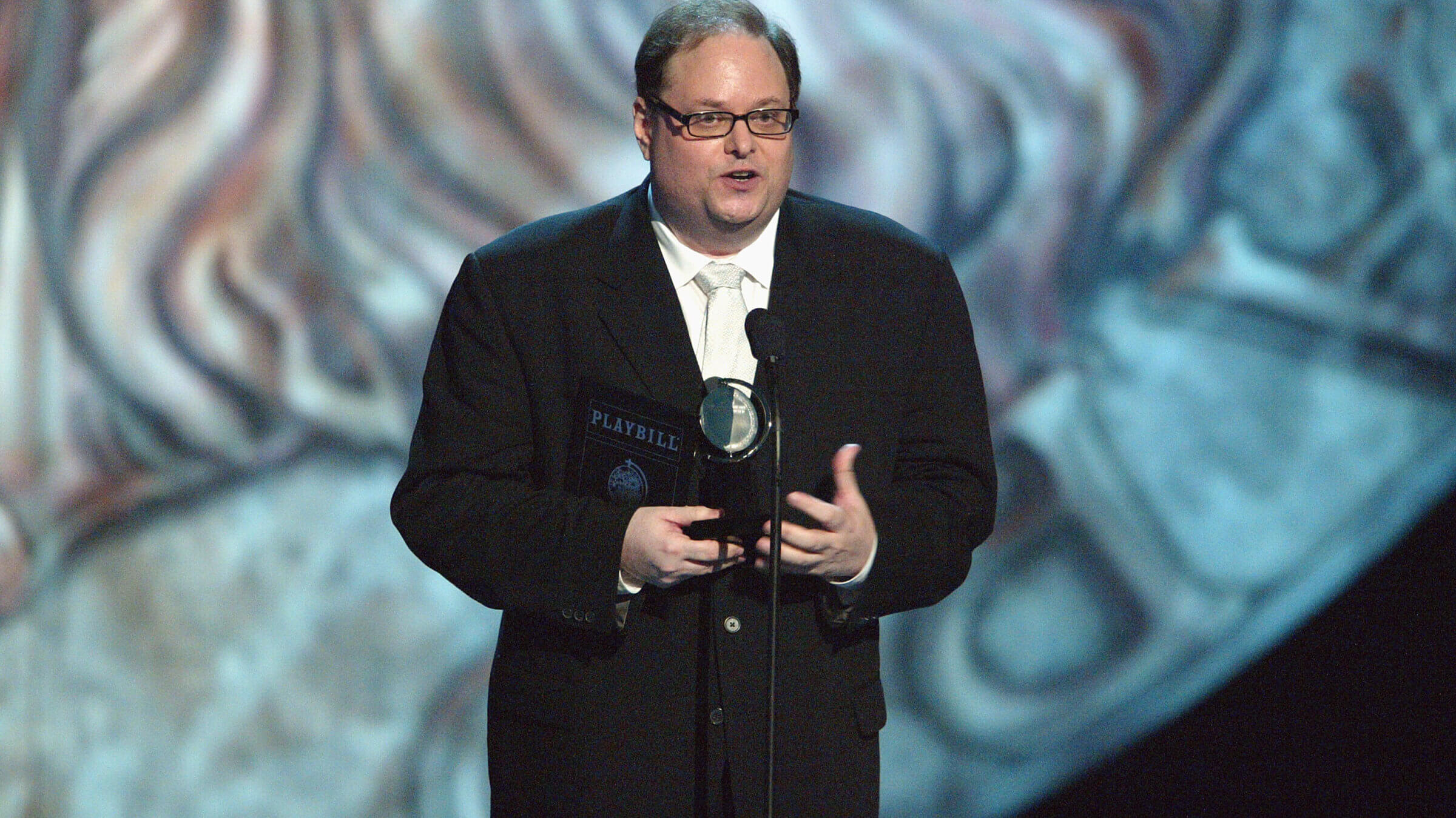 Richard Greenberg accepts the Tony Award for Best Play for 'Take Me Out,' 2003.