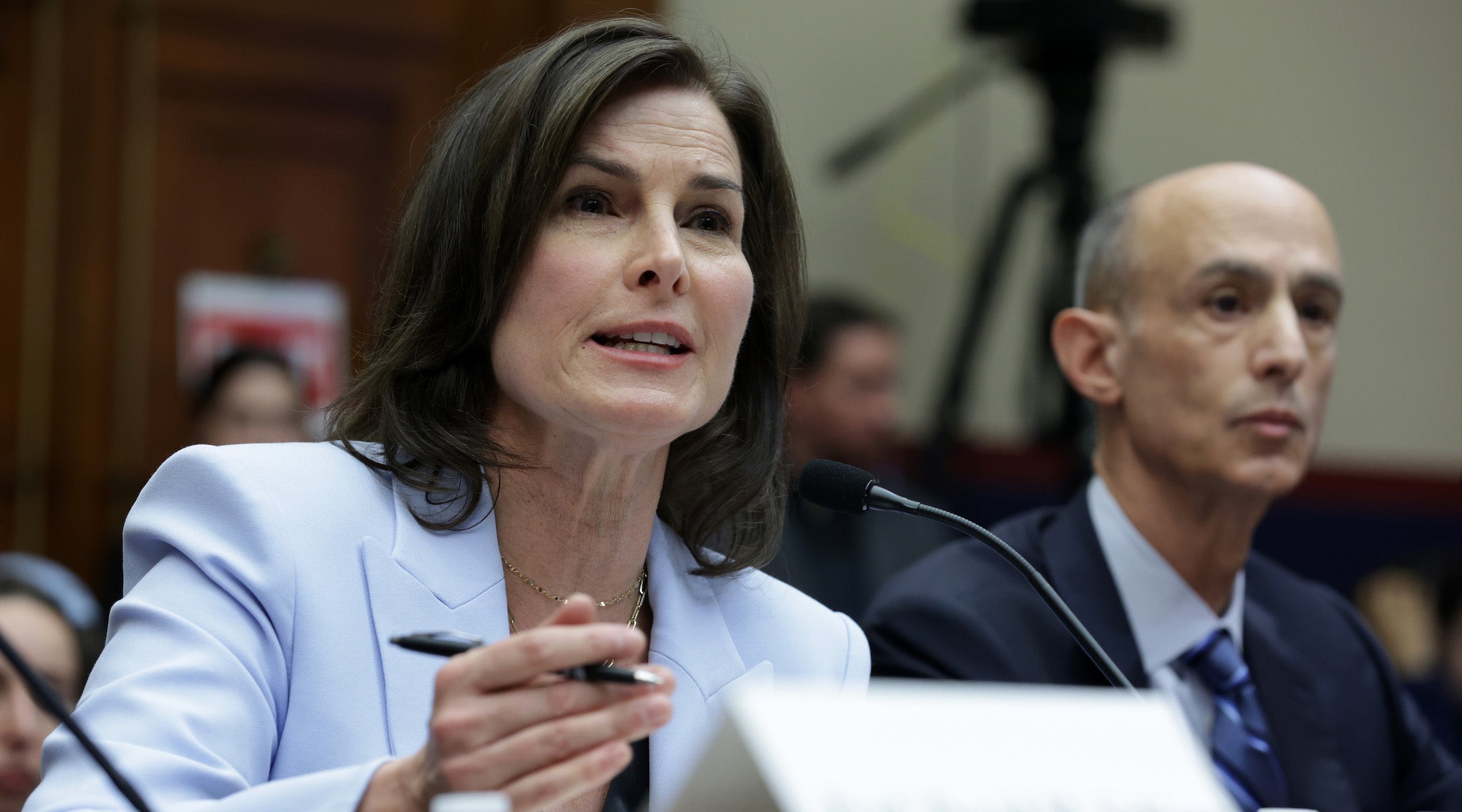 Claire Shipman testifies before the House Committee on Education & the Workforce at Rayburn House Office Building on April 17, 2024 in Washington, DC. (Alex Wong/Getty Images)
