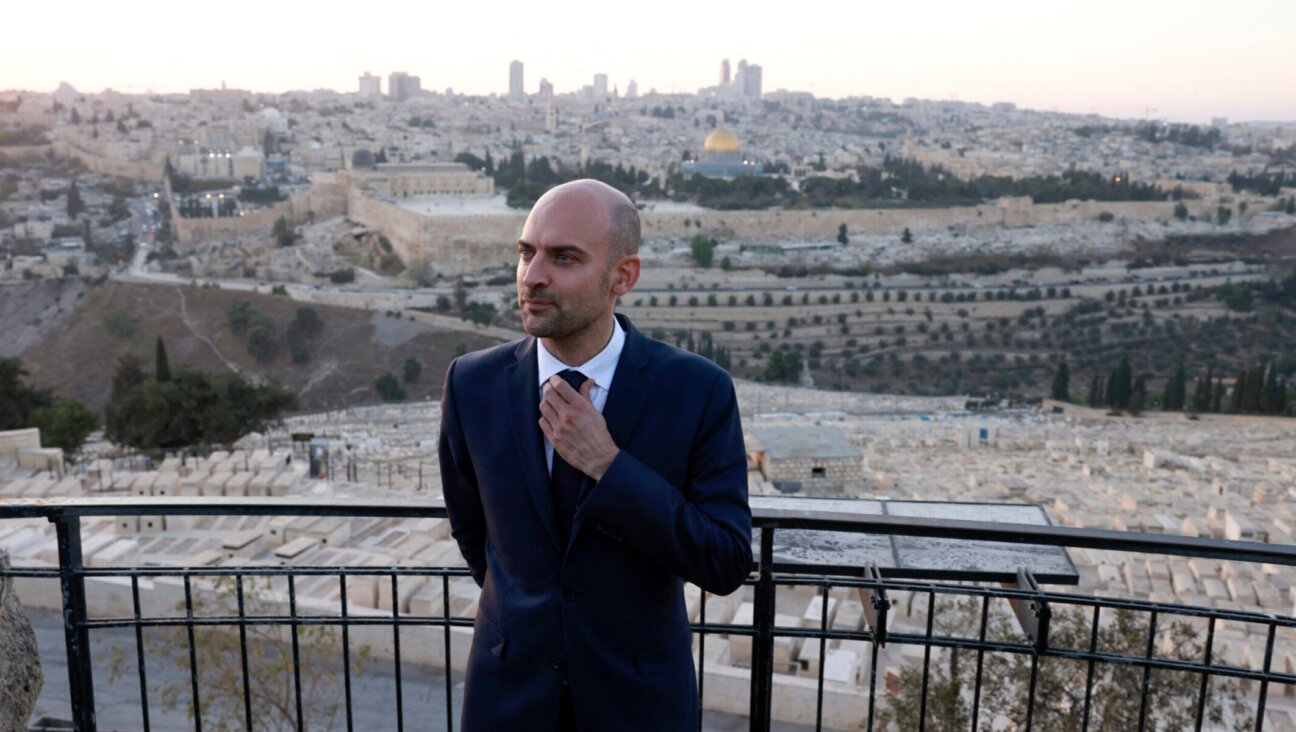 France’s Minister for Europe and Foreign Affairs Jean-Noel Barrot visits the Mount of Olives, overlooking Jerusalem’s Old City and the Al-Aqsa Mosque compound on Nov. 7, 2024.