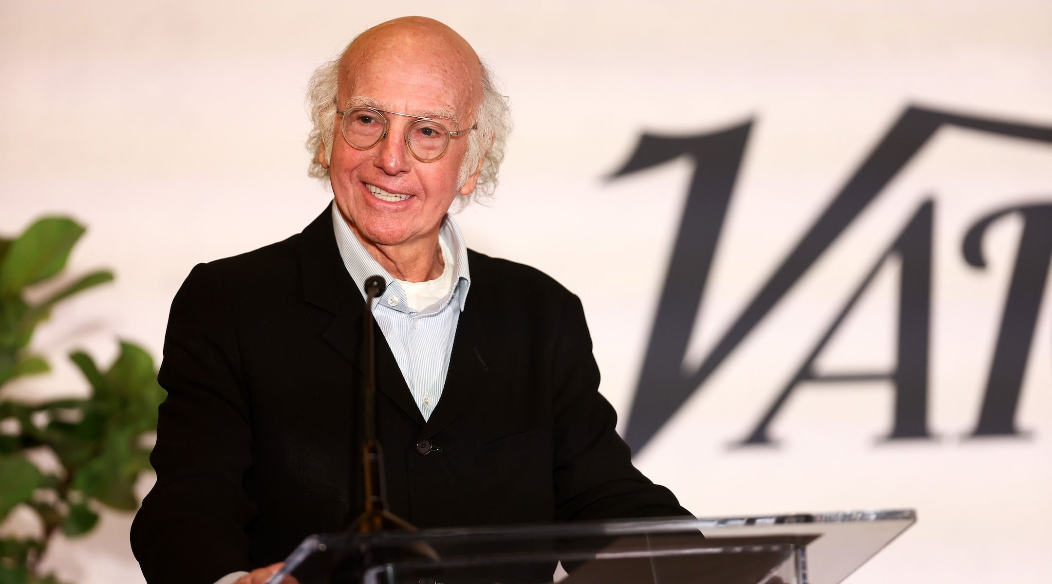 Larry David speaks onstage during the Variety Business Managers Breakfast in West Hollywood, Calif., Nov. 19, 2024. 