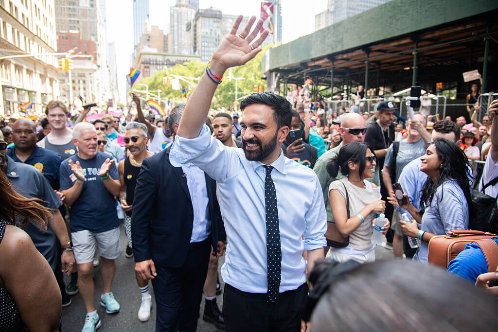 Mayoral candidate Zohran Mamdani at the New York City Pride March on June 29, 2025.