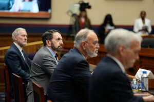 House Committee on Education and Workforce hearing with Georgetown University Interim President Robert Groves, City University of New York Chancellor Félix Matos Rodríguez, University of California, Berkeley Chancellor Rich Lyons, and Matt Nosanchuk, former deputy assistant secretary in the Ddepartment of Eeducation’s office for civil rights on July 15. 