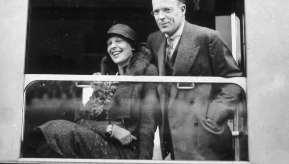 Amelia Earhart and George Palmer Putnam traveling together through France.