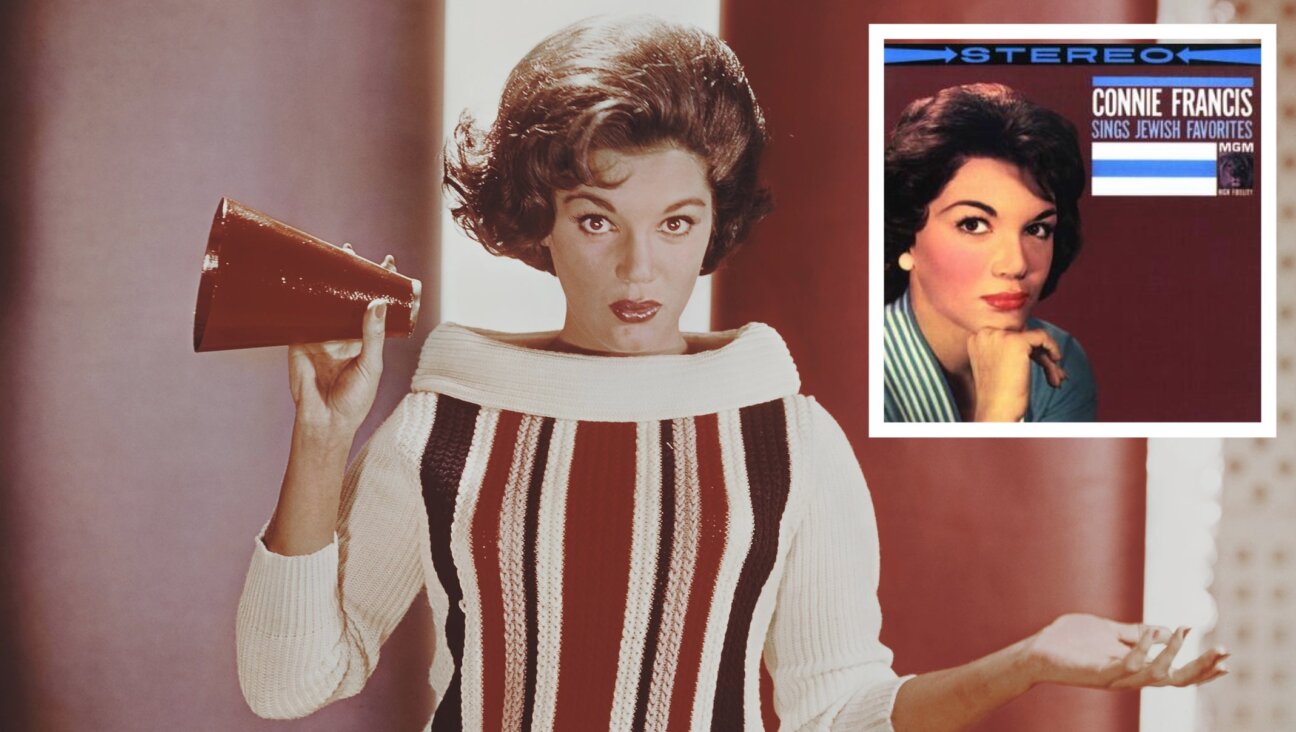 American pop singer Connie Francis, circa 1960, the same year she released an album of Jewish songs, inset. (Archive Photos/Getty Images)