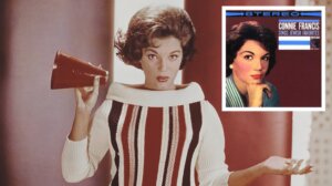 American pop singer Connie Francis, circa 1960, the same year she released an album of Jewish songs, inset. (Archive Photos/Getty Images)