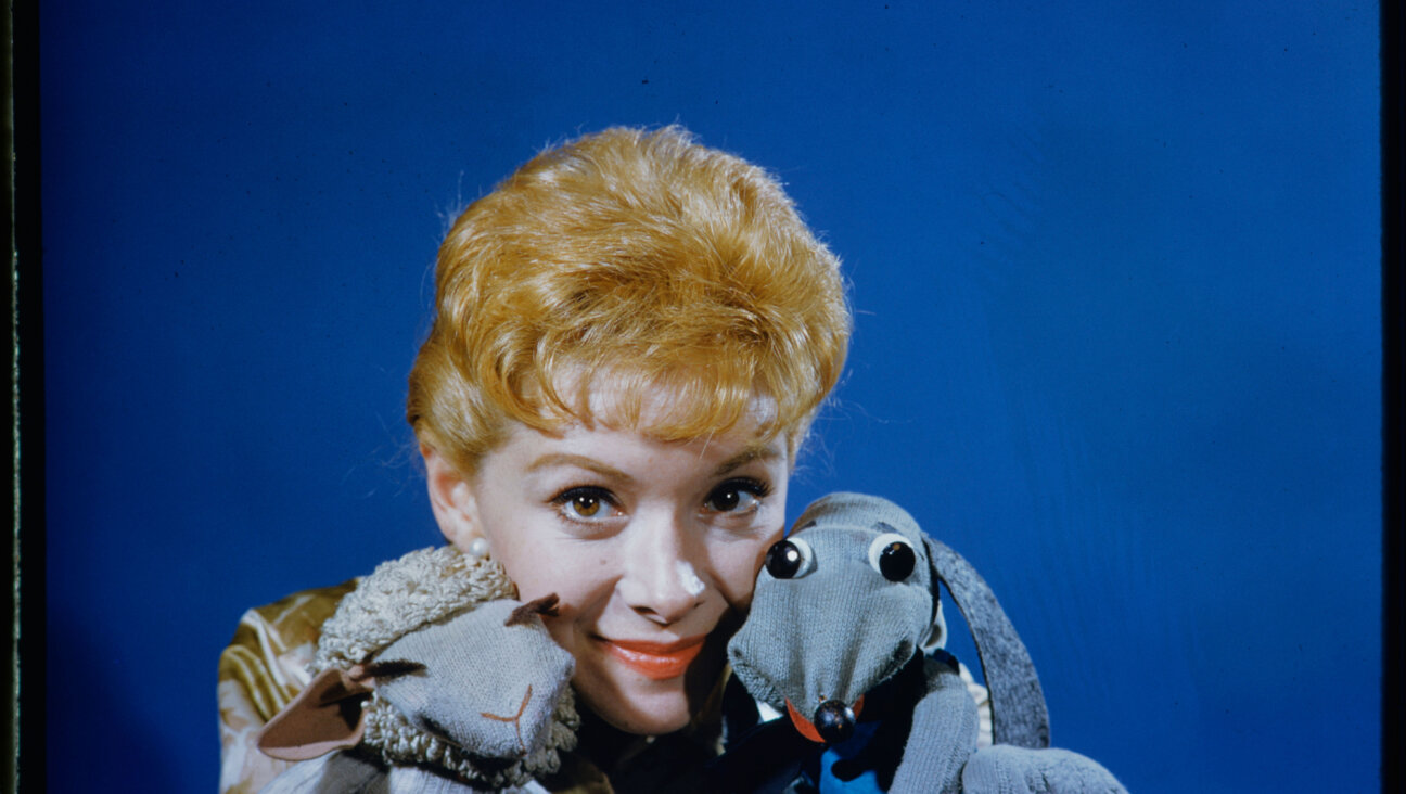 Shari Lewis with Lamb Chop and Hush Puppy.