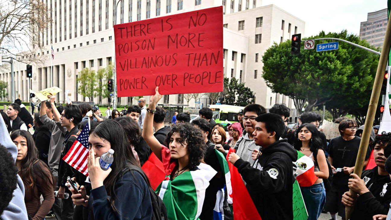 Hundreds of high school students participate in a protest entitled "A Day Without Immigrants" in downtown Los Angeles on Feb. 4.