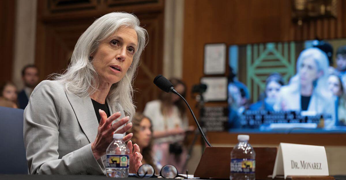 Dr. Susan Monarez testifies during her Senate confirmation hearing in June 2025. 