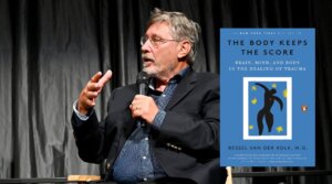 Bessel van der Kolk, author of “The Body Keeps the Score,” speaks at the premiere of Darrell Hammond’s “Cracked Up” at IFC Center in New York City, Sept. 13, 2019. 