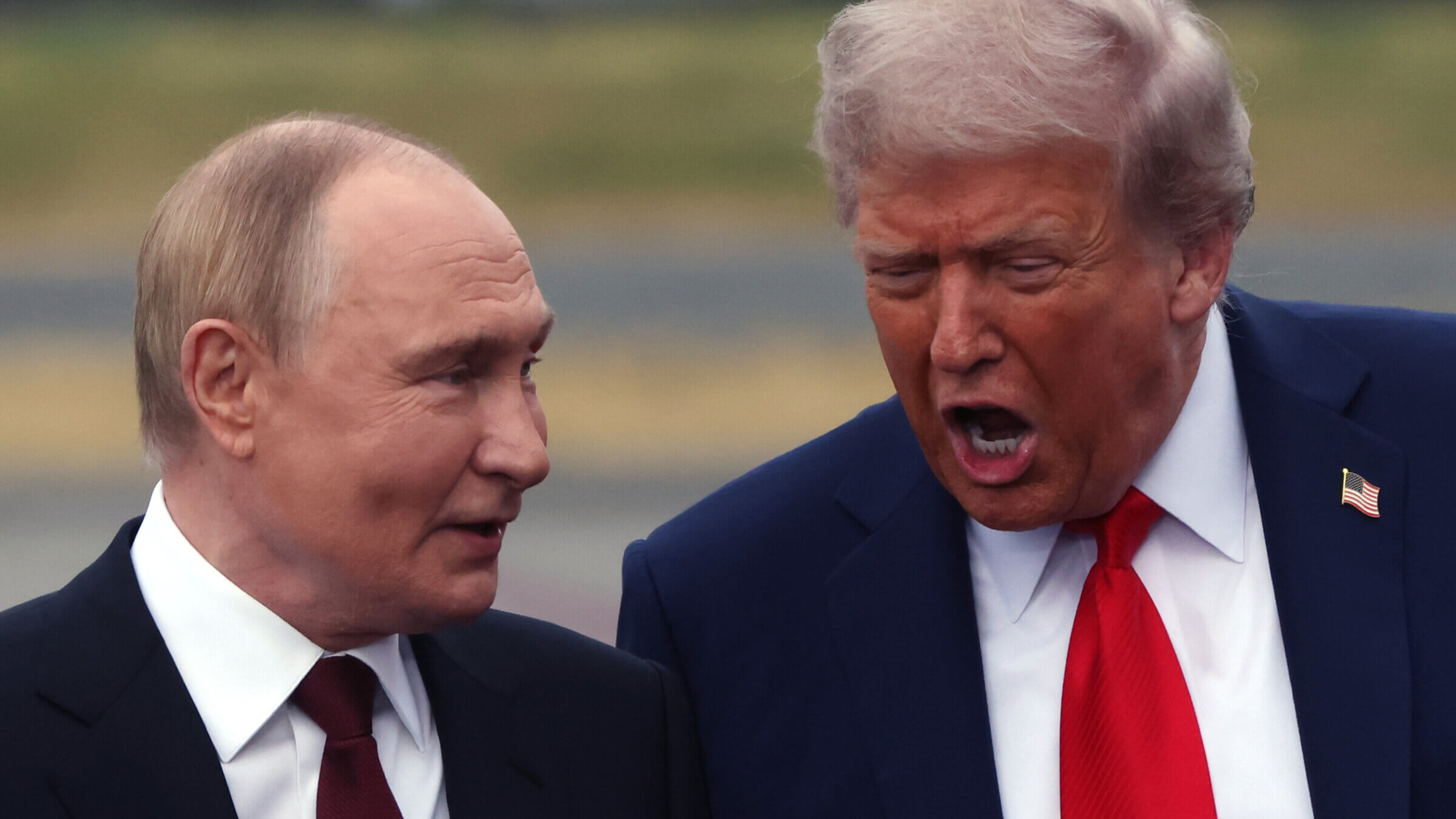 Donald Trump and Vladimir Putin, Aug. 15, 2025 in Anchorage, Alaska.