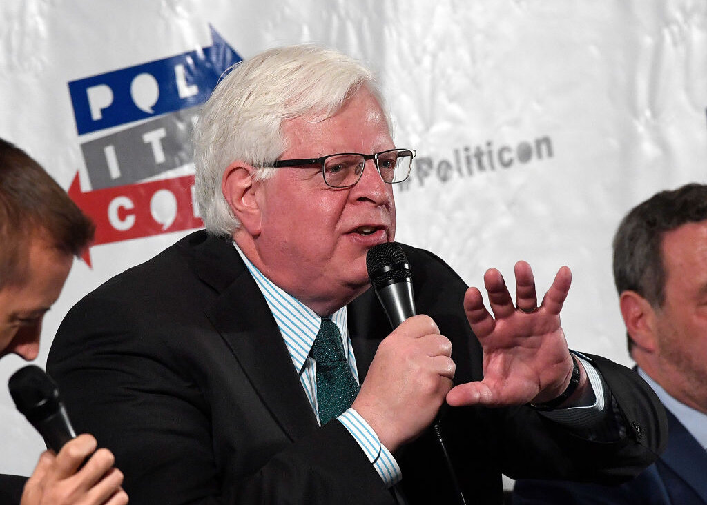 Dennis Prager speaks at a panel in Pasadena, California on July 30, 2017. 