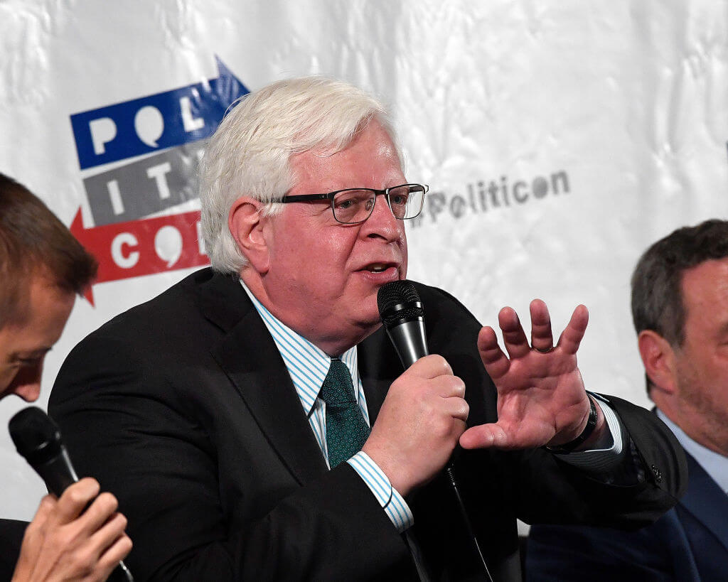 Dennis Prager speaks at a panel in Pasadena, California, in 2017.