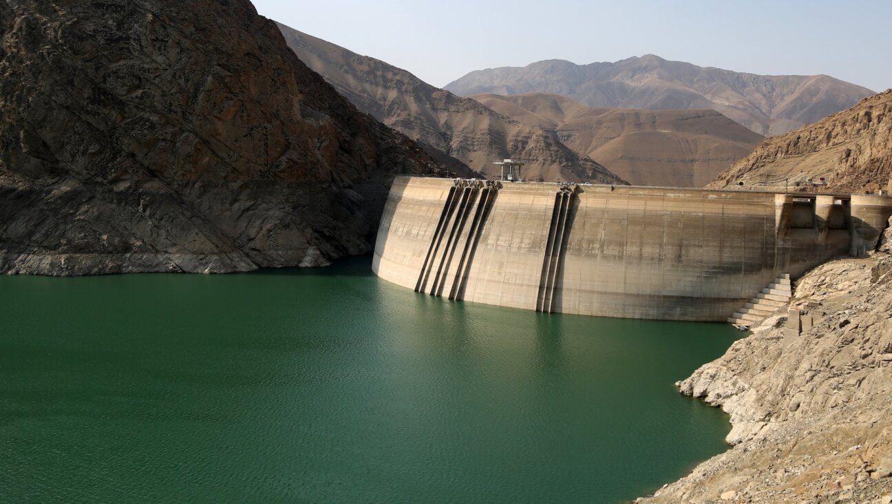 A view of Amir Kabir Dam, one of the five main reservoirs supplying water to Tehran, as the Iranian capital faces one of its most severe water crises in recent years, with dam levels dropping to historic lows on July 29, 2025.