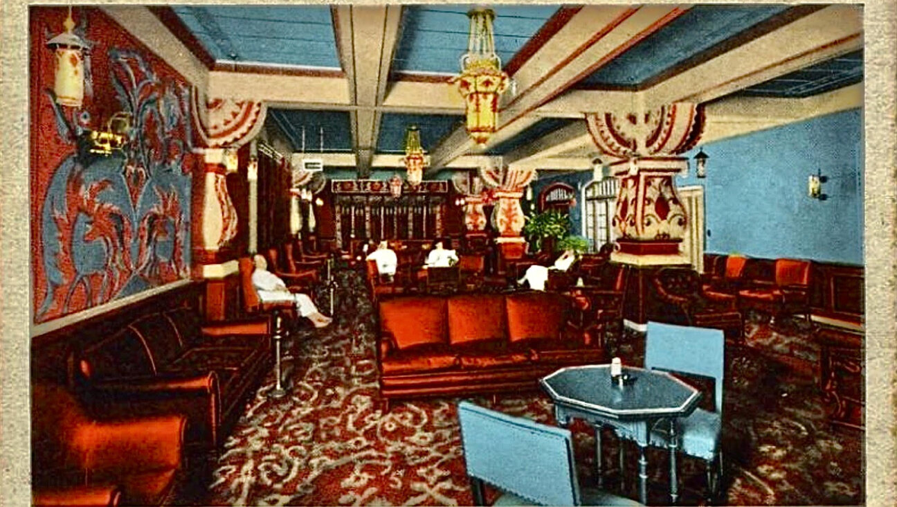 A postcard advertising the Libby Hotel on Delancey and Chrystie Streets, with the lounge leading to its Turkish-Russian baths