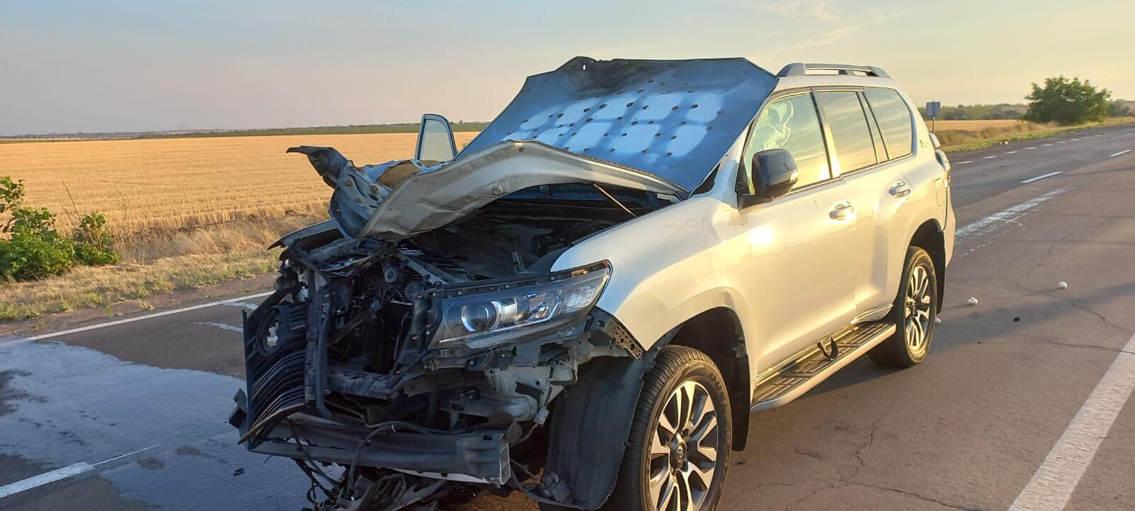 A Chabad rabbi and his family were unharmed after their car was struck by a Russian drone in Ukraine.