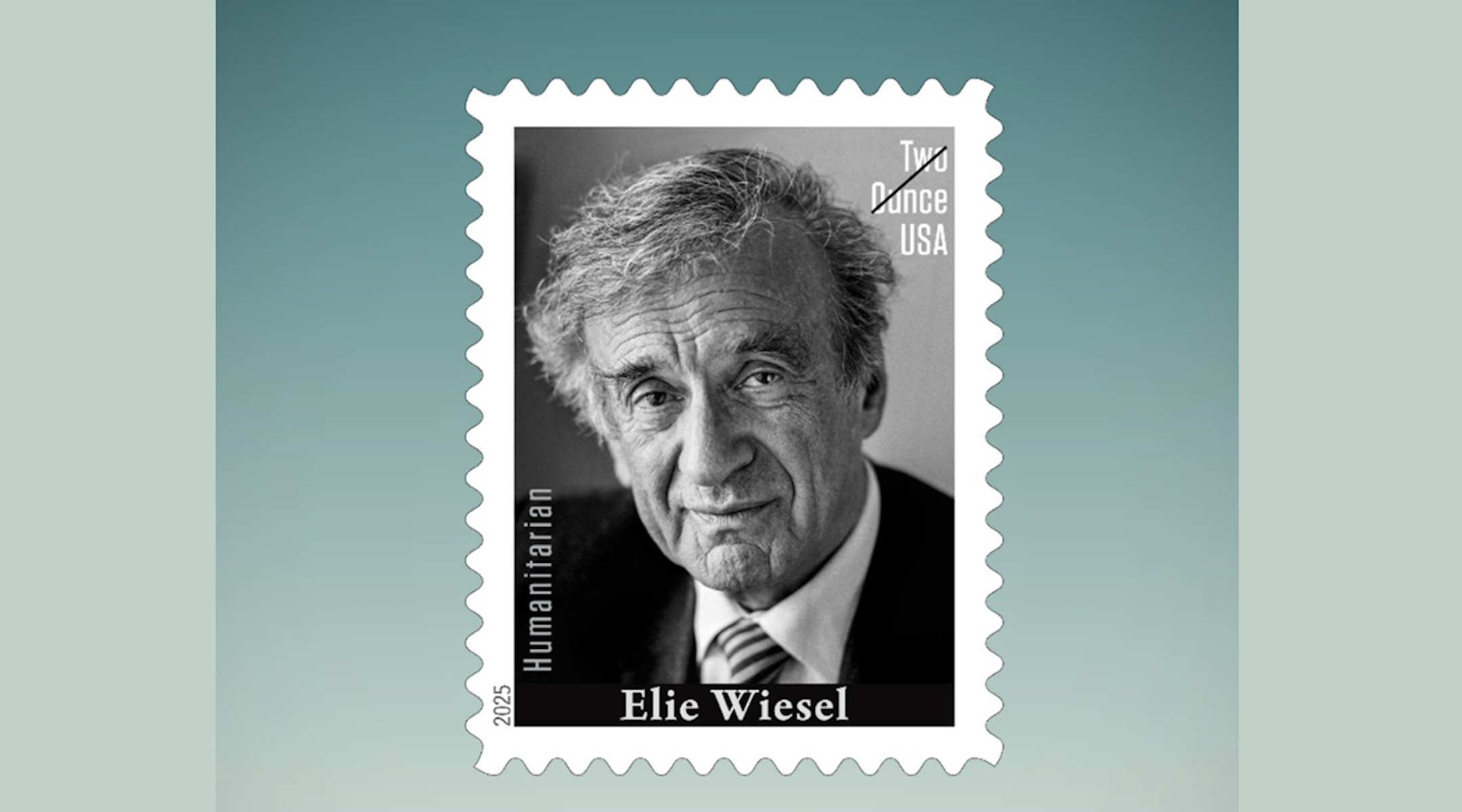 The United States Postal Service released a new series of stamps in honor of Elie Wiesel. 
