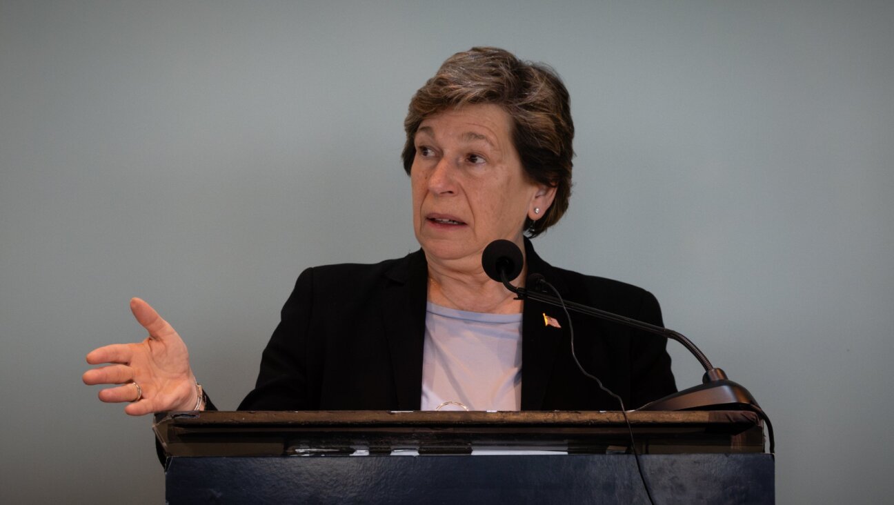 Randi Weingarten, president of the American Federation of Teachers, speaks at a press conference at the Museum of Jewish Heritage in Manhattan, May 23, 2024.