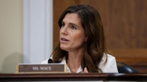 U.S. Rep. Nancy Mace (R-SC) speaks as the House Committee on Oversight and Government Reform Subcommittee on Federal Law Enforcement meets in the Rayburn House Office Building on July 23, 2025 in Washington, DC. 