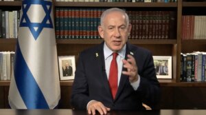 Israeli Prime Minister Benjamin Netanyahu records a video refuting online theories that Israel was involved in the murder of conservative pundit Charlie Kirk, Sept. 18, 2025. 