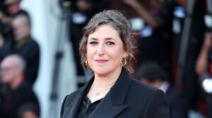 Mayim Bialik attends the “Father Mother Sister Brother” red carpet during the 82nd Venice International Film Festival on August 31, 2025 in Venice, Italy. 