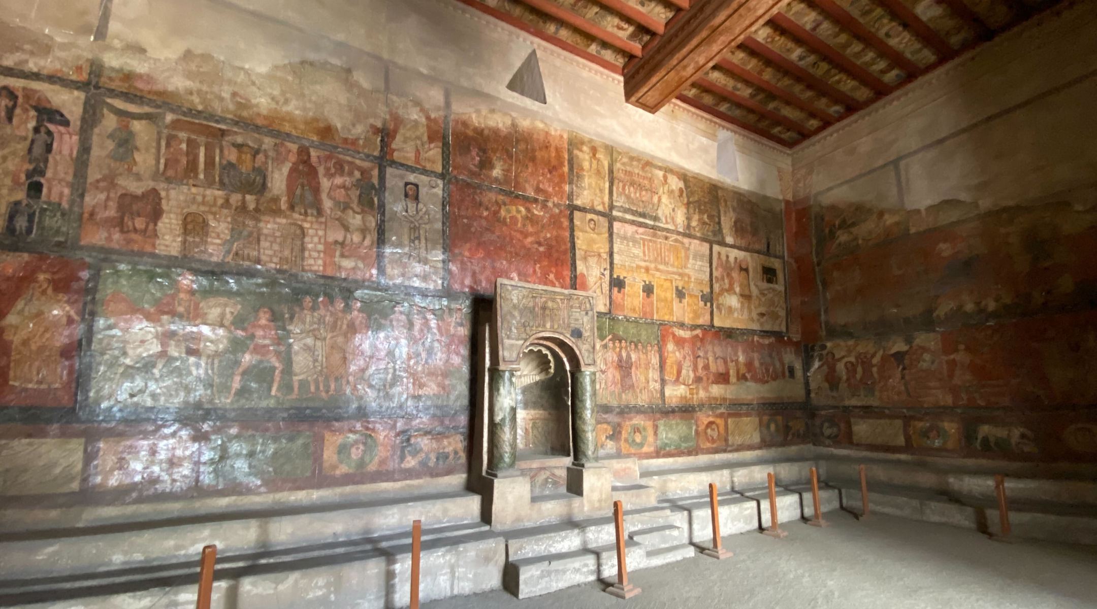The Dura Europos Synagogue wall paintings in the National Museum of Damascus on September 16, 2025. 