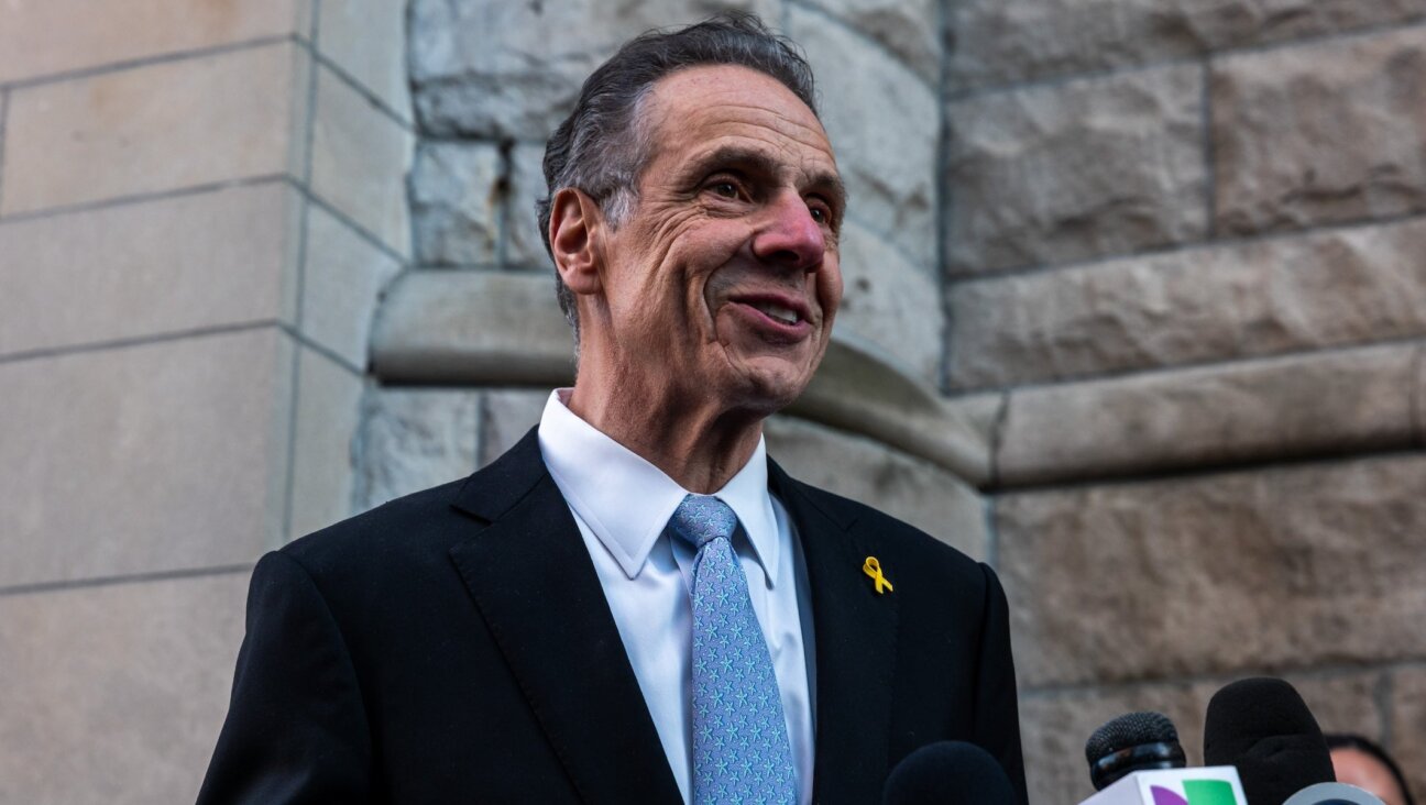 Andrew Cuomo speaks outside the West Side Institutional Synagogue, April 1, 2025, New York City.