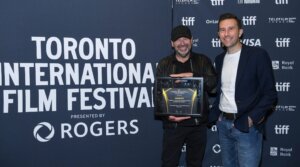 Barry Avrich, winner of the People’s Choice Documentary Award presented by Rogers for “The Road Between Us: The Ultimate Rescue” poses with Mark Selby (R) at the 2025 TIFF Awards Ceremony during the 2025 Toronto International Film Festival on Sept. 14, 2025 in Toronto.