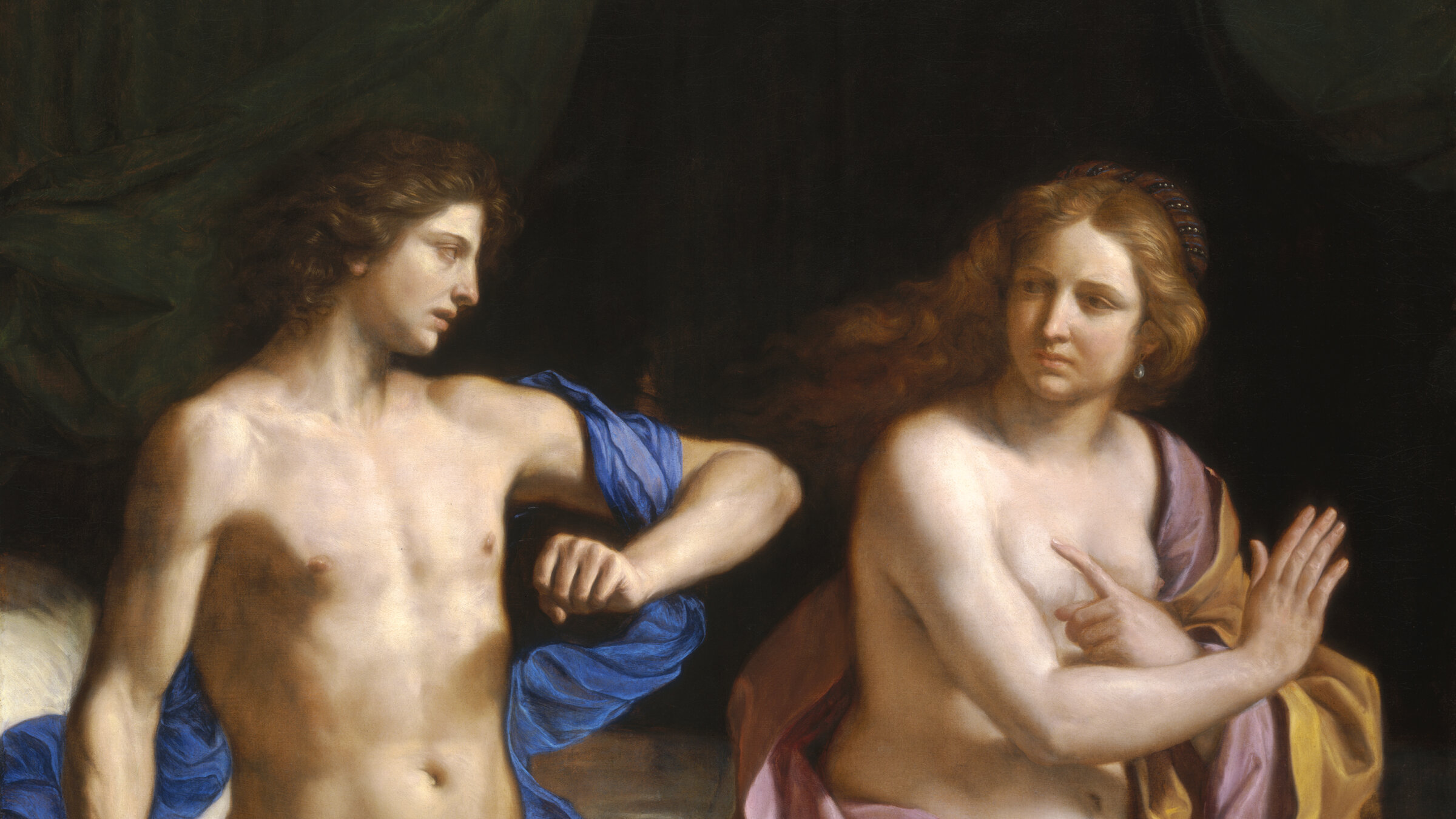 "Amnon and Tamar," oil painting by Giovanni Francesco Barbieri, called Guercino, 1649-1650