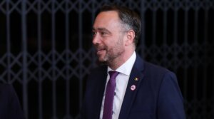 In Warsaw, Poland, on May 7, 2025, Deputy Prime Minister of Belgium, Maxime Prevot, attends the Informal Meeting of the EU Ministers for Foreign Affairs at the Polish Army Museum.