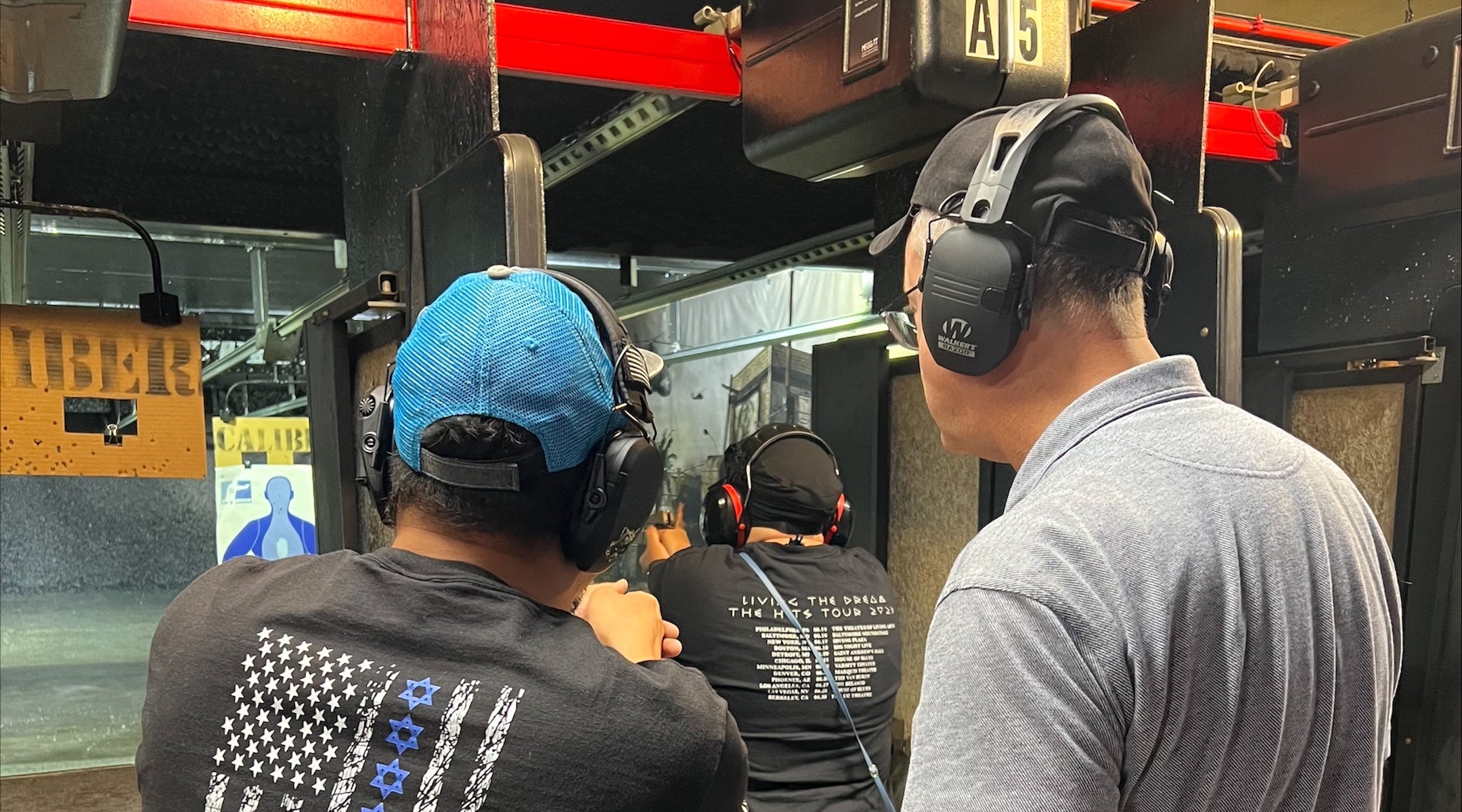Lox & Loaded members learn how to use firearms at a shooting range.