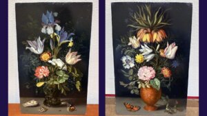 Two paintings believed to be by Ambrosius Bosschaert recovered by the Monuments Men and Women Foundation.