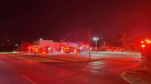 Firefighters respond to a blaze at the Chabad of Charlotte County. 