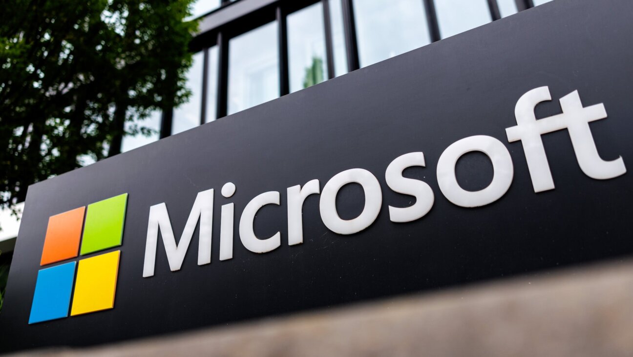 The Microsoft logo can be seen on the Microsoft Deutschland GmbH headquarters building in Munich.