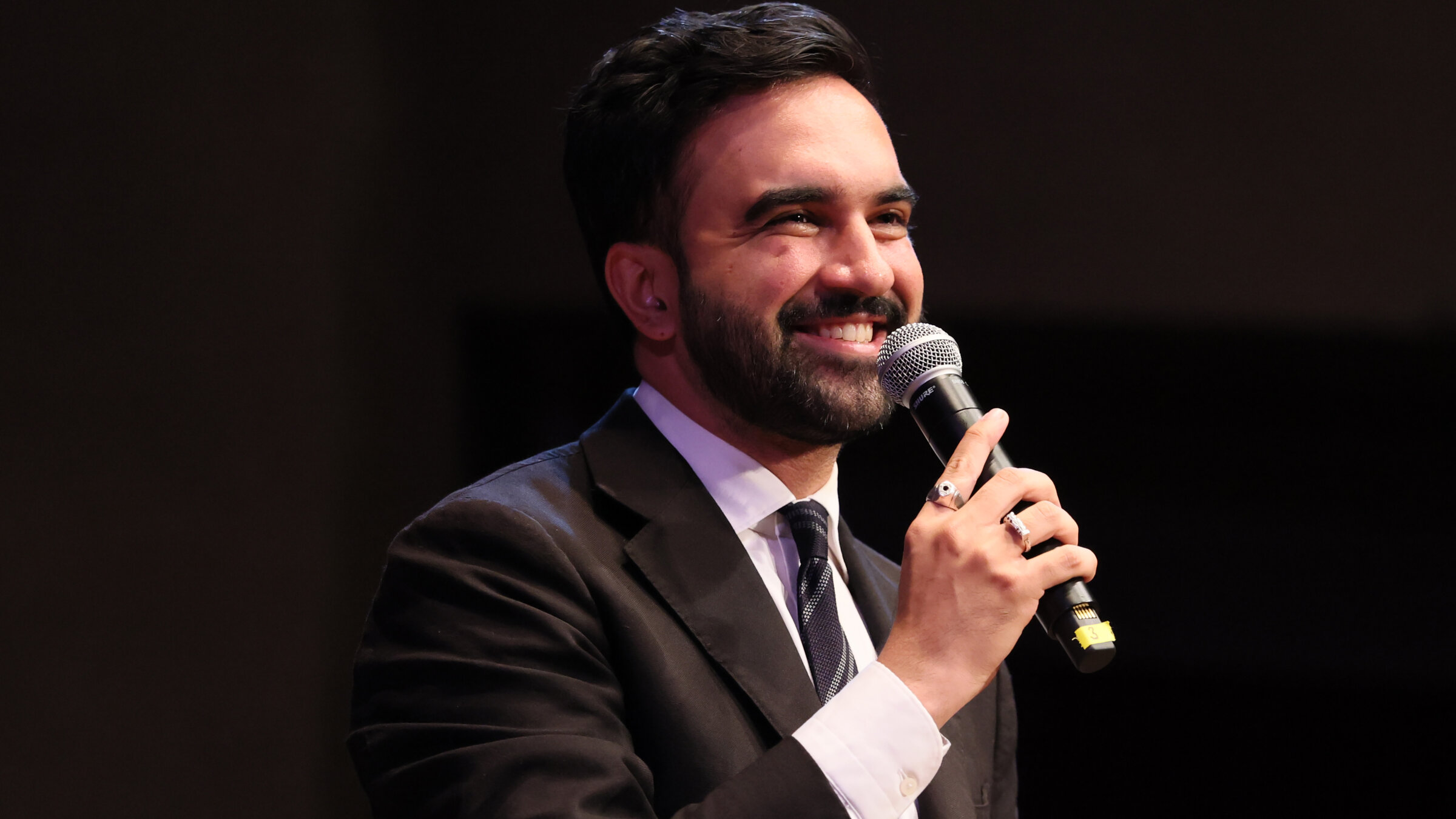 New York mayoral candidate Zohran Mamdani speaks during the "Fighting Oligarchy" town hall, Sept. 6, New York City. 