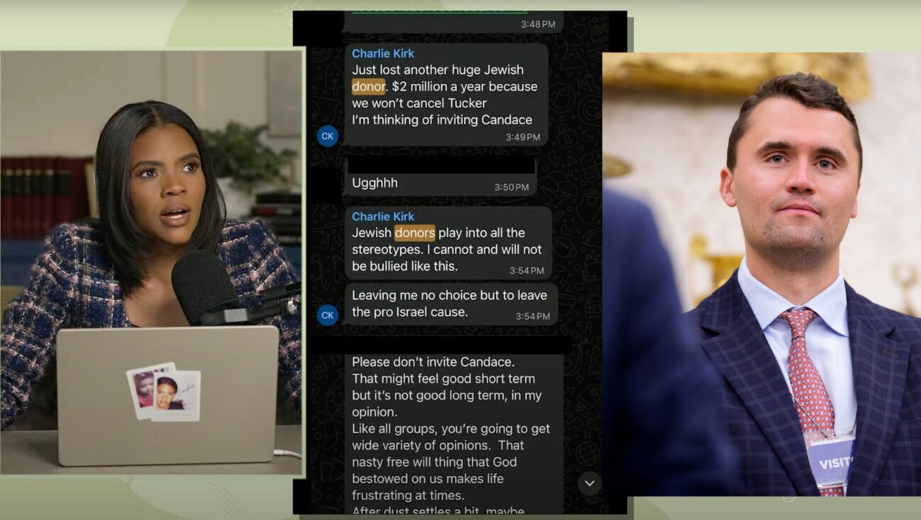 (L-r) Candace Owens reveals private texts Charlie Kirk sent about “Jewish donors” on her YouTube show, Oct. 6, 2025; Kirk stands in the Oval Office of the White House on May 28, 2025 in Washington, DC.
