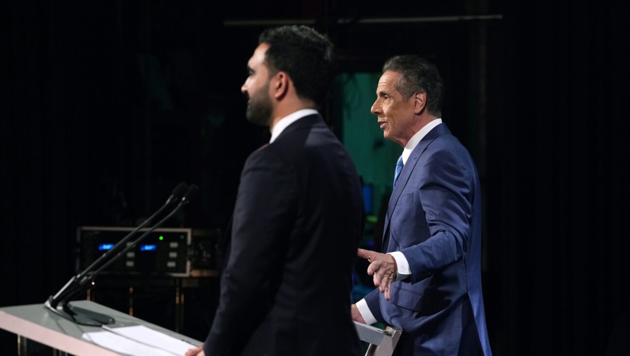 Andrew Cuomo and  Zohran Mamdani at the New York City mayoral debate on Oct. 22.