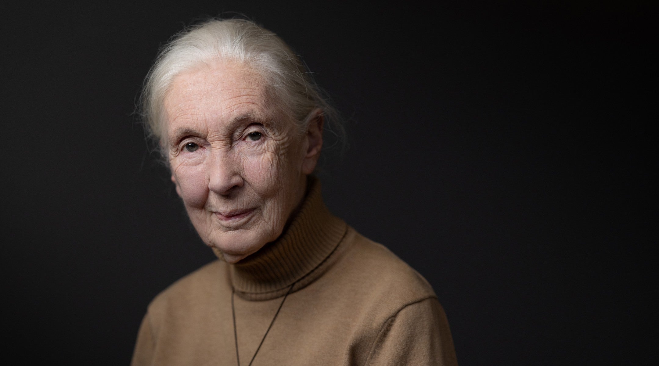 British ethologist and primatologist Jane Goodall poses during a photo session on October 18, 2024 in Paris.