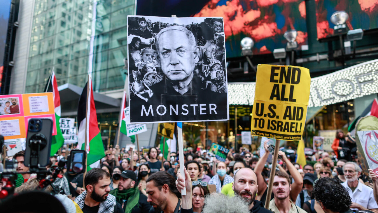 Protesters march to the UN headquarters in New York City as Israel's Prime Minister Benjamin Netanyahu speaks on Sept. 26.